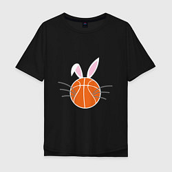 Футболка оверсайз мужская Basketball Bunny, цвет: черный
