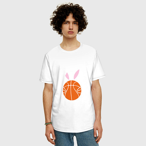 Мужская футболка оверсайз Basketball Bunny / Белый – фото 3