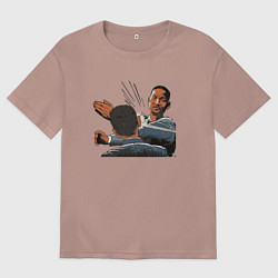 Футболка оверсайз мужская ШЛЁП!, цвет: пыльно-розовый