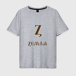 Футболка оверсайз мужская Буква кириллицы Z- земля, цвет: меланж