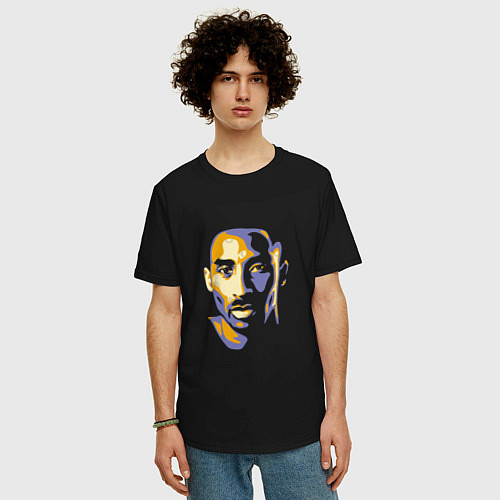 Мужская футболка оверсайз Kobe Face / Черный – фото 3