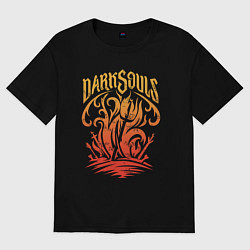 Футболка оверсайз мужская Одухотворенное Пламя, цвет: черный