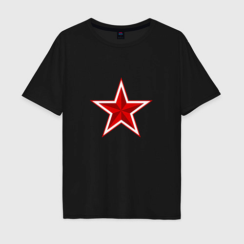 Мужская футболка оверсайз Звезда ВС РФ / Черный – фото 1