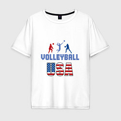 Футболка оверсайз мужская USA - Volleyball, цвет: белый