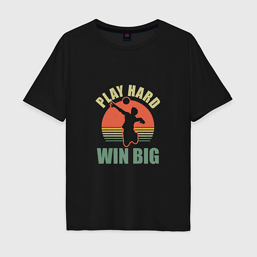 Мужская футболка оверсайз Win Big / Черный – фото 1