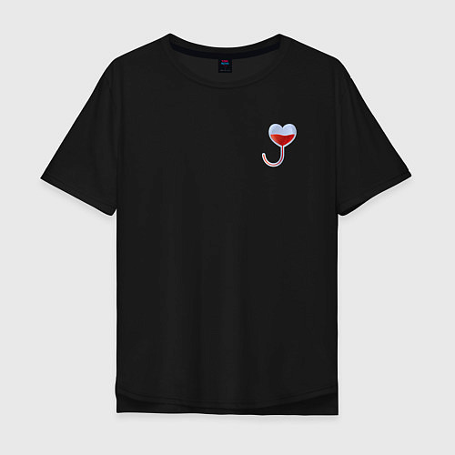 Мужская футболка оверсайз Твое сердце / Черный – фото 1