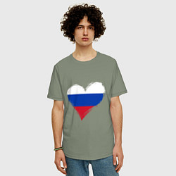 Футболка оверсайз мужская Russian Heart, цвет: авокадо — фото 2
