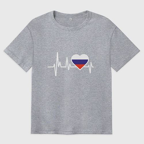 Мужская футболка оверсайз Пульс России / Меланж – фото 1