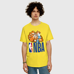 Футболка оверсайз мужская NBA Tiger, цвет: желтый — фото 2