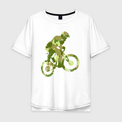 Футболка оверсайз мужская BMX Camouflage Retro, цвет: белый