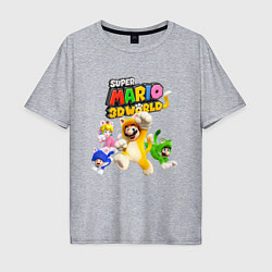 Футболка оверсайз мужская Super Mario 3D World Nintendo Team of heroes, цвет: меланж