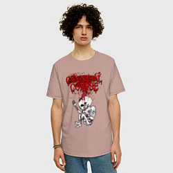 Футболка оверсайз мужская Cannibal Corpse skeleton, цвет: пыльно-розовый — фото 2