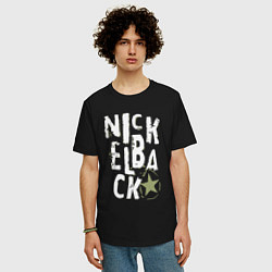 Футболка оверсайз мужская Nickelback рок группа, цвет: черный — фото 2