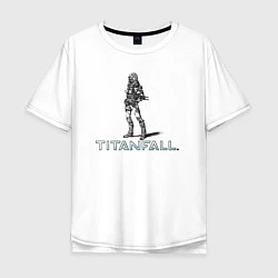 Футболка оверсайз мужская TITANFALL PENCIL ART титанфолл, цвет: белый
