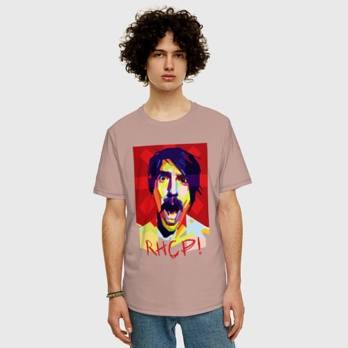 Мужская футболка оверсайз Kiedis RHCP / Пыльно-розовый – фото 3