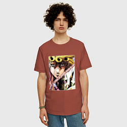 Футболка оверсайз мужская Джорно Джованна из ДжоДжо, цвет: кирпичный — фото 2