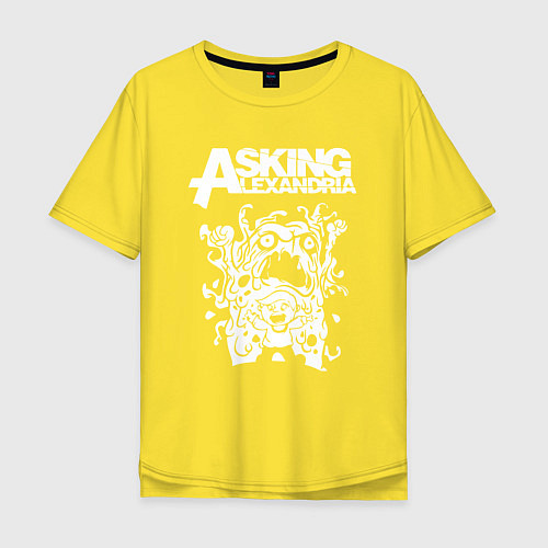 Мужская футболка оверсайз Asking alexandria монстер / Желтый – фото 1