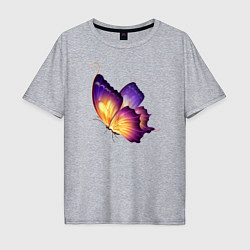 Футболка оверсайз мужская Красивая бабочка A very beautiful butterfly, цвет: меланж