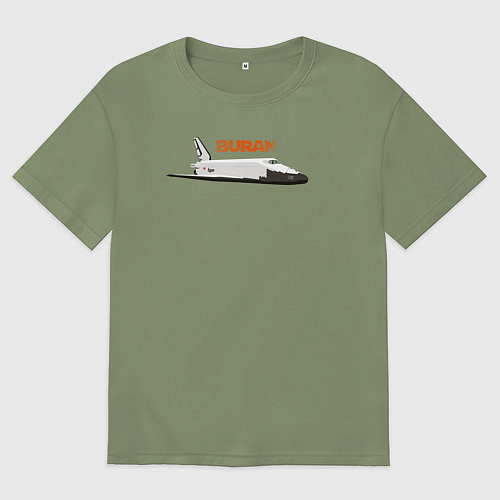 Мужская футболка оверсайз Буран шаттл СССР / Авокадо – фото 1