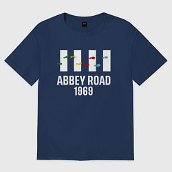 Футболка оверсайз мужская THE BEATLES ABBEY ROAD, цвет: тёмно-синий