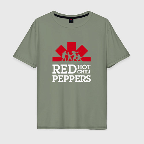 Мужская футболка оверсайз RHCP Logo Red Hot Chili Peppers Logo / Авокадо – фото 1