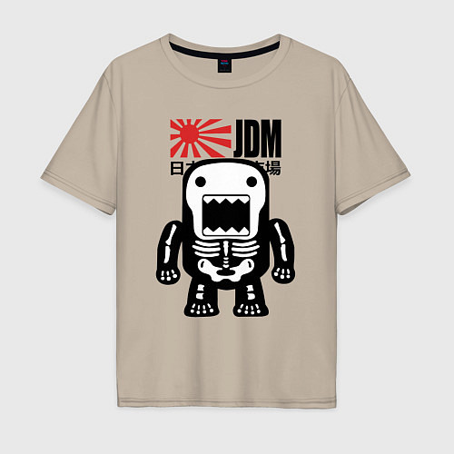 Мужская футболка оверсайз JDM Japan Monster / Миндальный – фото 1