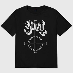 Футболка оверсайз мужская Ghost logo, цвет: черный