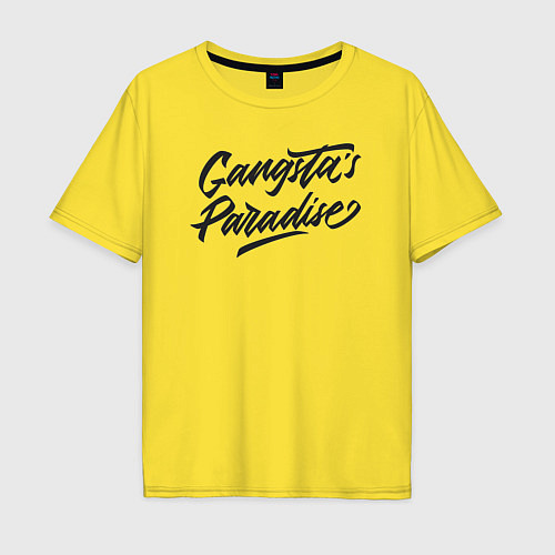 Мужская футболка оверсайз Gangstas paradise / Желтый – фото 1
