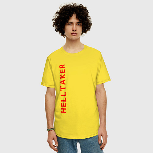 Мужская футболка оверсайз Helltaker game / Желтый – фото 3