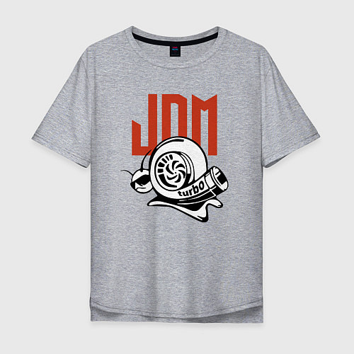 Мужская футболка оверсайз JDM Japan Snail Turbo / Меланж – фото 1