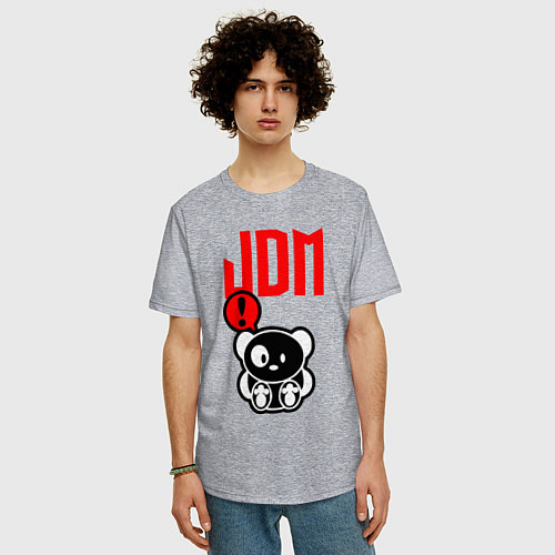 Мужская футболка оверсайз JDM Panda Japan Bear / Меланж – фото 3