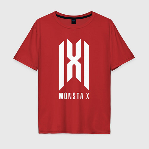 Мужская футболка оверсайз Monsta x logo / Красный – фото 1