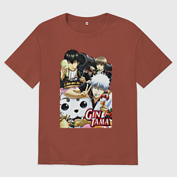 Футболка оверсайз мужская Gintoki ice cream, цвет: кирпичный
