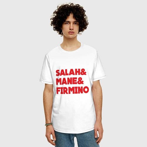 Мужская футболка оверсайз Salah - Mane - Firmino / Белый – фото 3