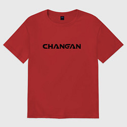 Футболка оверсайз мужская CHANGAN LOGOTYPE, цвет: красный