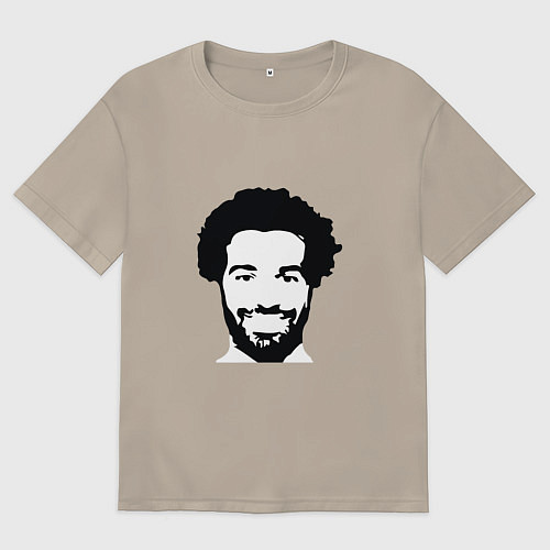 Мужская футболка оверсайз Salah Face / Миндальный – фото 1