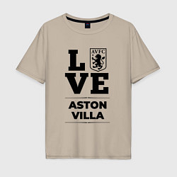 Футболка оверсайз мужская Aston Villa Love Классика, цвет: миндальный