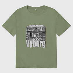 Футболка оверсайз мужская Выборг Ленобласть, цвет: авокадо