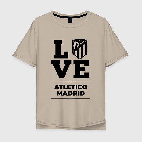 Мужская футболка оверсайз Atletico Madrid Love Классика / Миндальный – фото 1