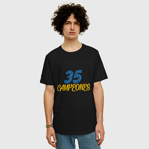 Мужская футболка оверсайз 35 Champions / Черный – фото 3