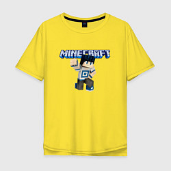 Футболка оверсайз мужская Minecraft Hero Video game Pose, цвет: желтый