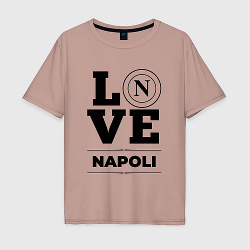 Мужская футболка оверсайз Napoli Love Классика / Пыльно-розовый – фото 1