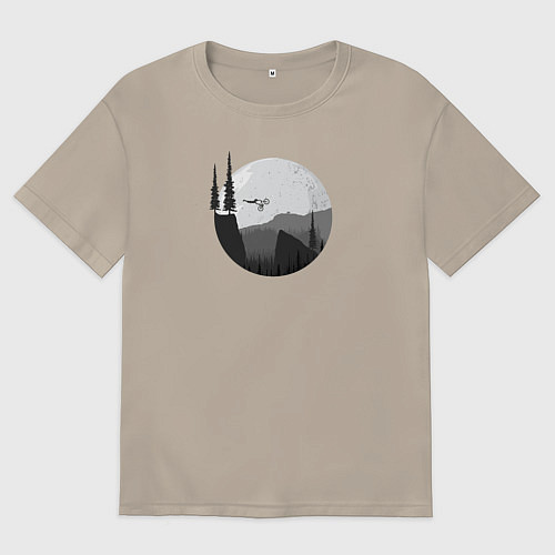 Мужская футболка оверсайз Давай через овраг / Миндальный – фото 1