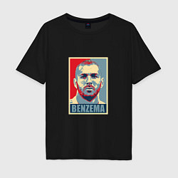 Футболка оверсайз мужская Obey - Benzema, цвет: черный