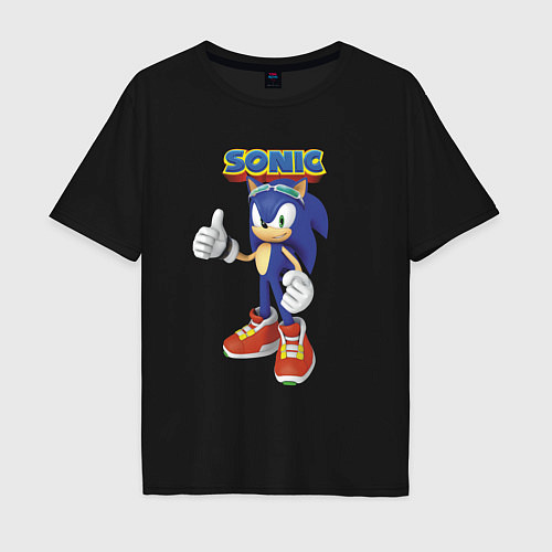 Мужская футболка оверсайз Sonic Hedgehog Video game! / Черный – фото 1
