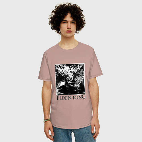Мужская футболка оверсайз MALENIA - ELDEN RING УЛДЕН РИНГ / Пыльно-розовый – фото 3