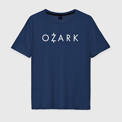 Футболка оверсайз мужская Ozark white logo, цвет: тёмно-синий