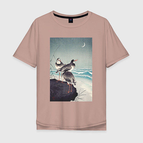 Мужская футболка оверсайз Snipes at the Shore / Пыльно-розовый – фото 1