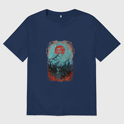 Футболка оверсайз мужская Vintage trails, цвет: тёмно-синий