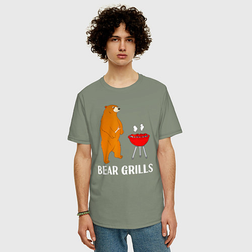 Мужская футболка оверсайз Bear Grills Беар Гриллс / Авокадо – фото 3